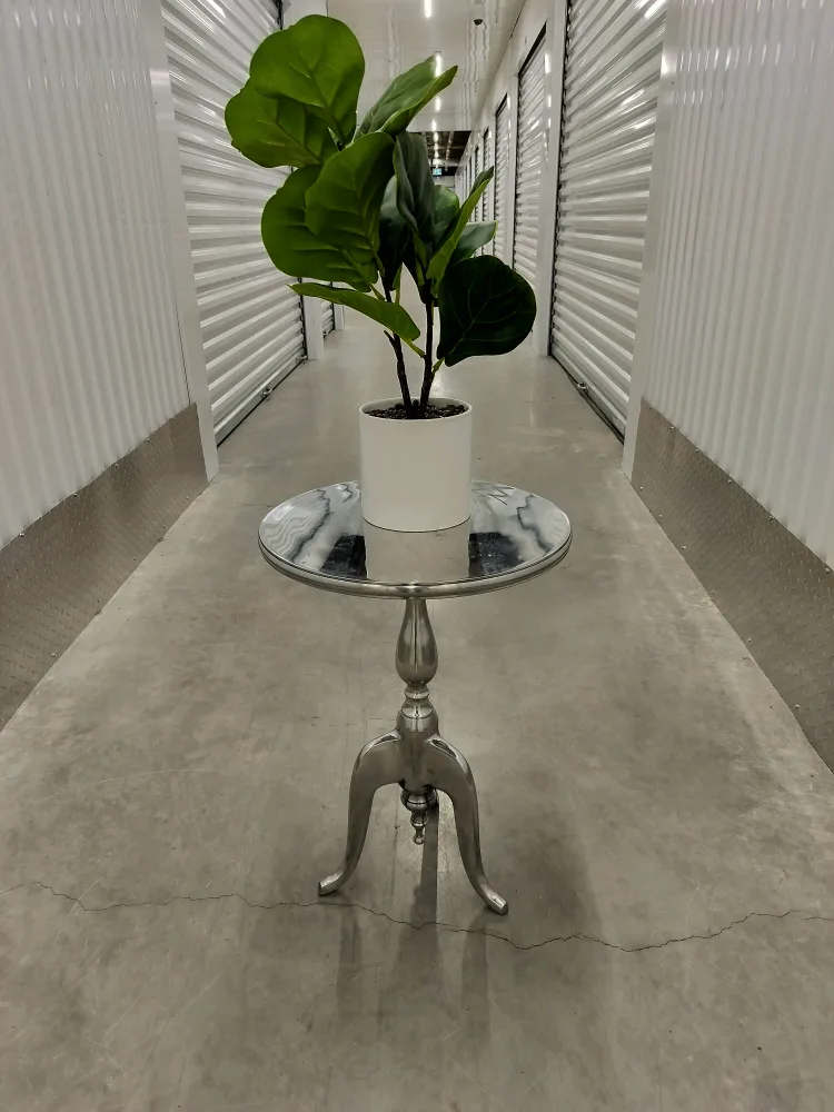 Silver Round Accent Table - 55cm Height thumbnail