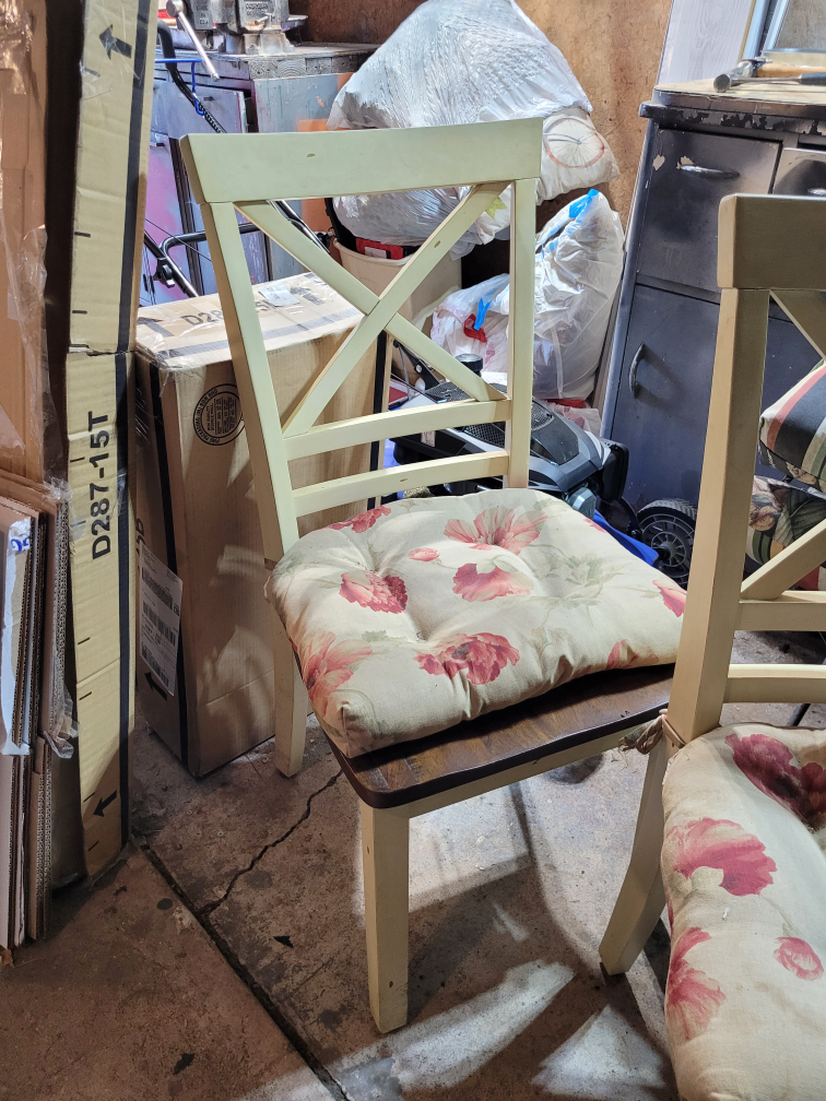 Pair of Floral Padded Dining Chairs