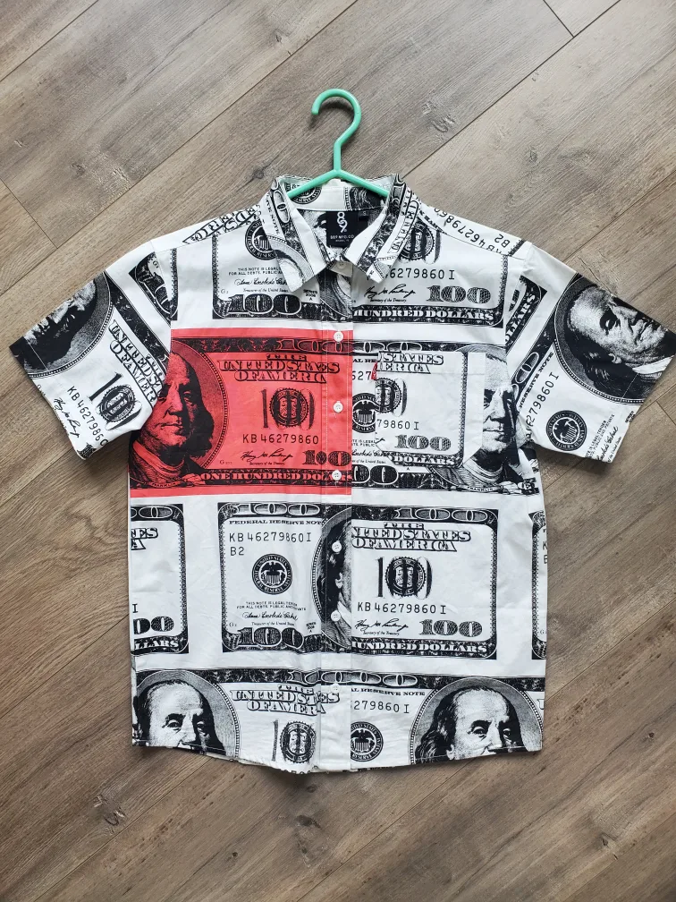 Dollar Bill Print Short Sleeve Shirt thumbnail