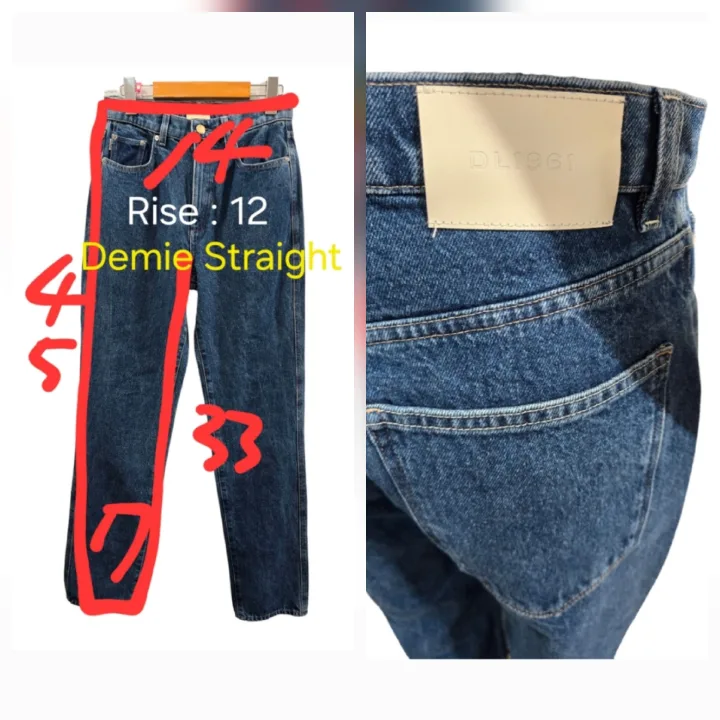 DL1961 Demi High Rise Relaxed-Fit Straight Leg Jeans Size 25-26 image indicator(2)