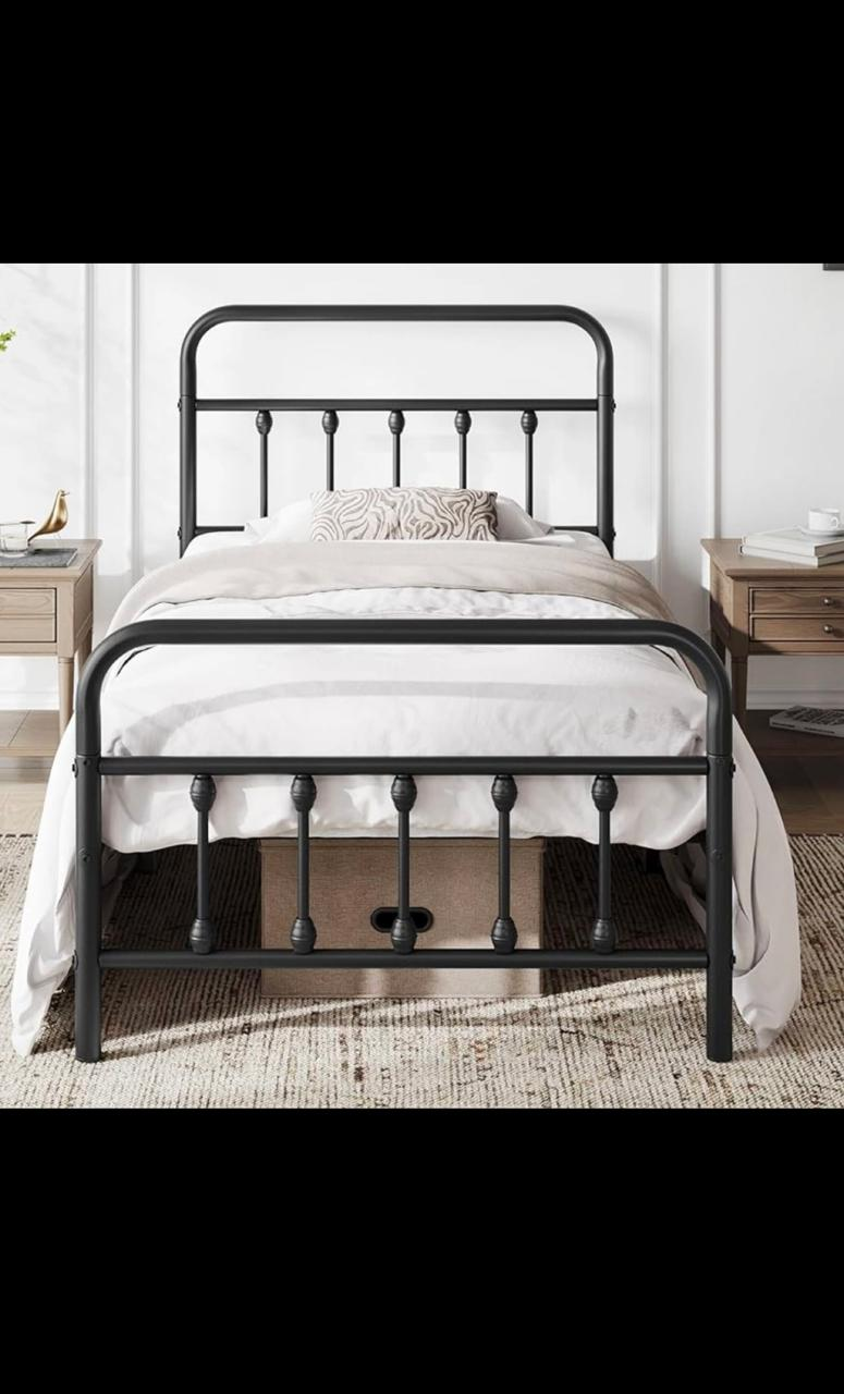 Black Metal Twin Size Bed Frame