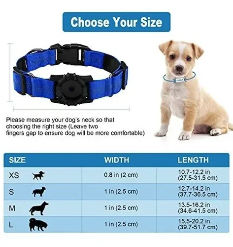 Dog Collar with AirTag Holder - Blue - Size L image indicator(3)