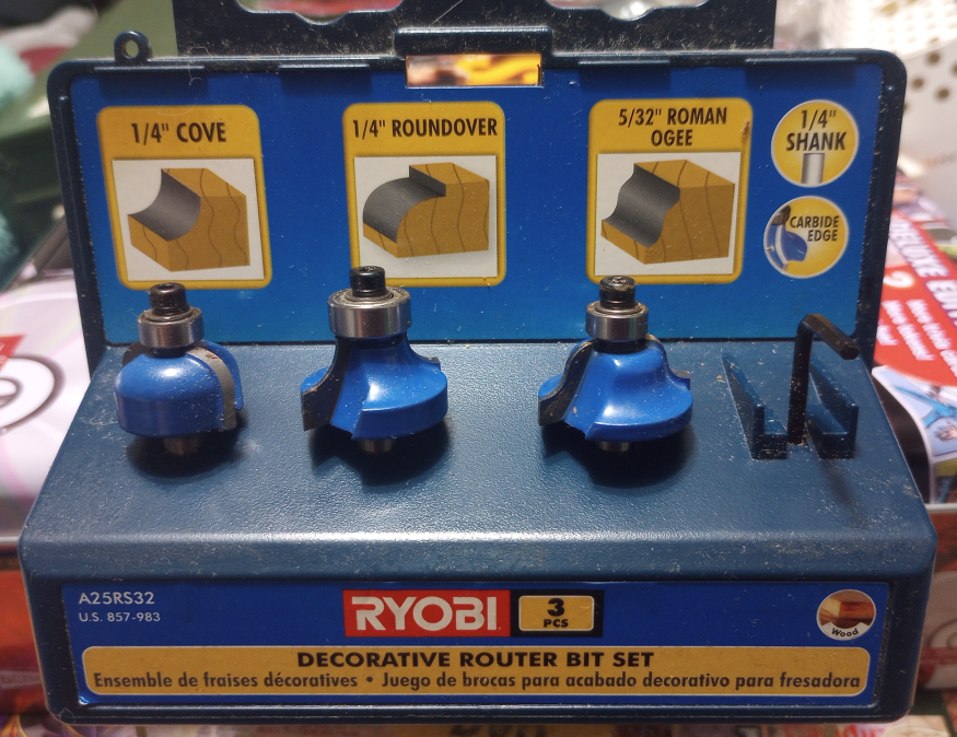 Ryobi 3-Piece Decorative Router Bit Set