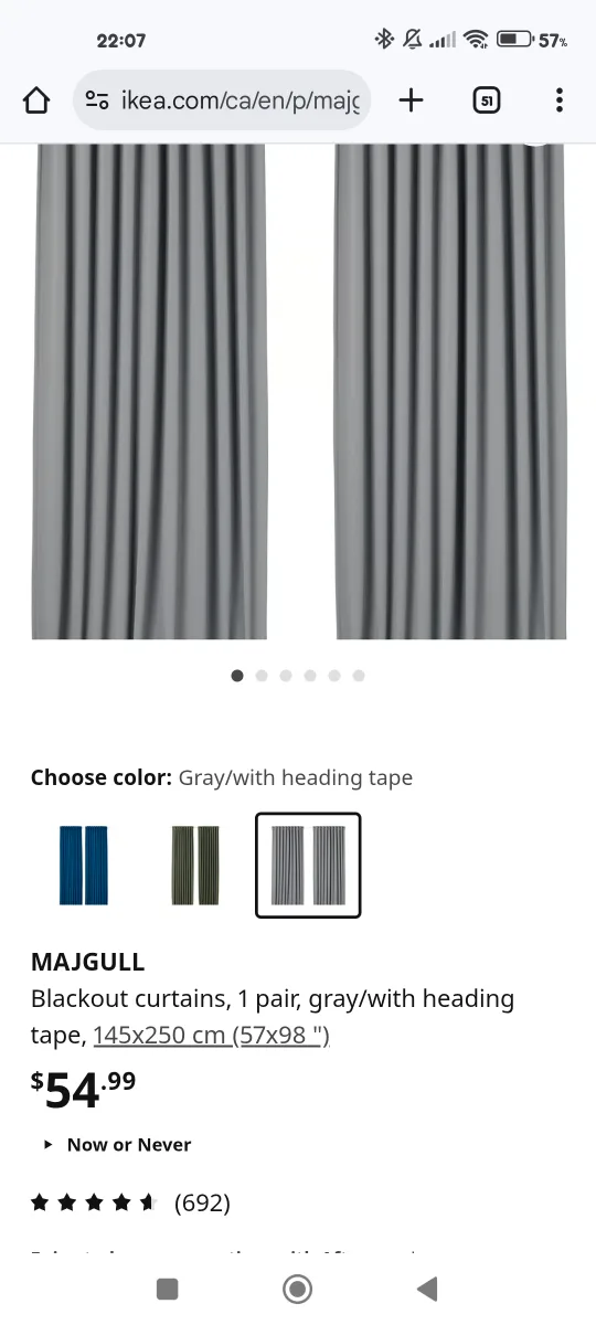 IKEA Gray Majgull Blackout Curtains image indicator(2)