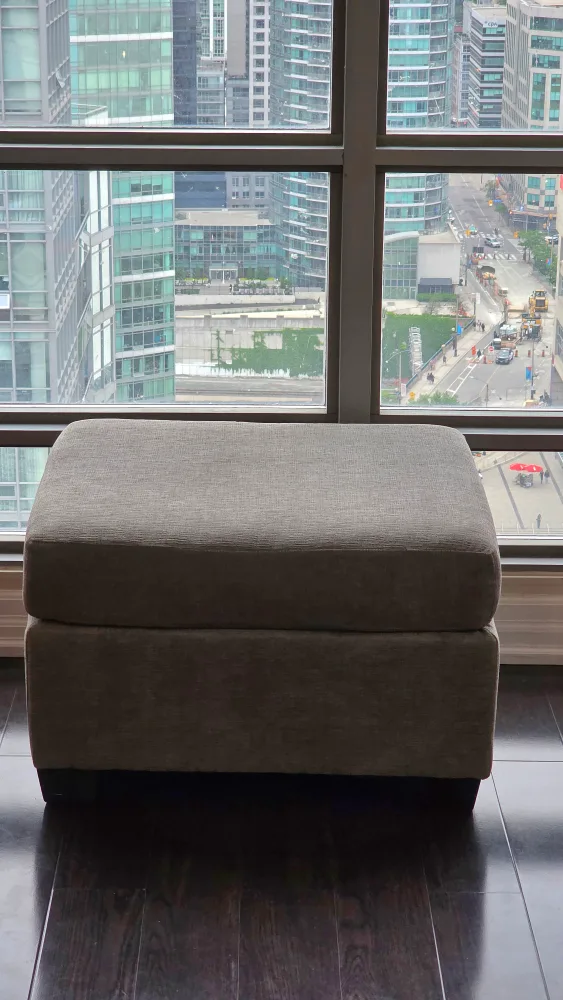 Grey Fabric Ottoman thumbnail