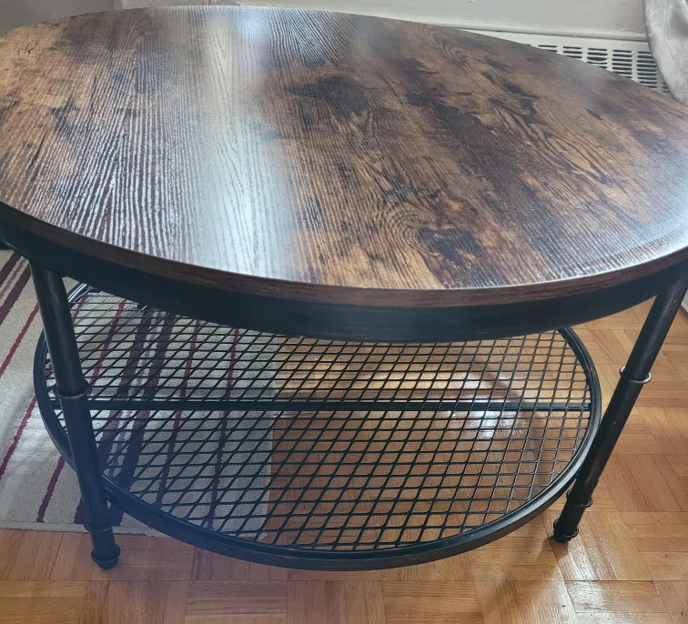 Rustic Wood and Metal Round Coffee Table image indicator(4)