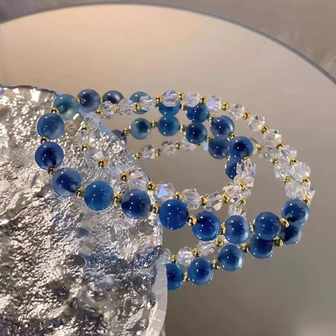 Blue Agate Beaded Bracelet image indicator(2)