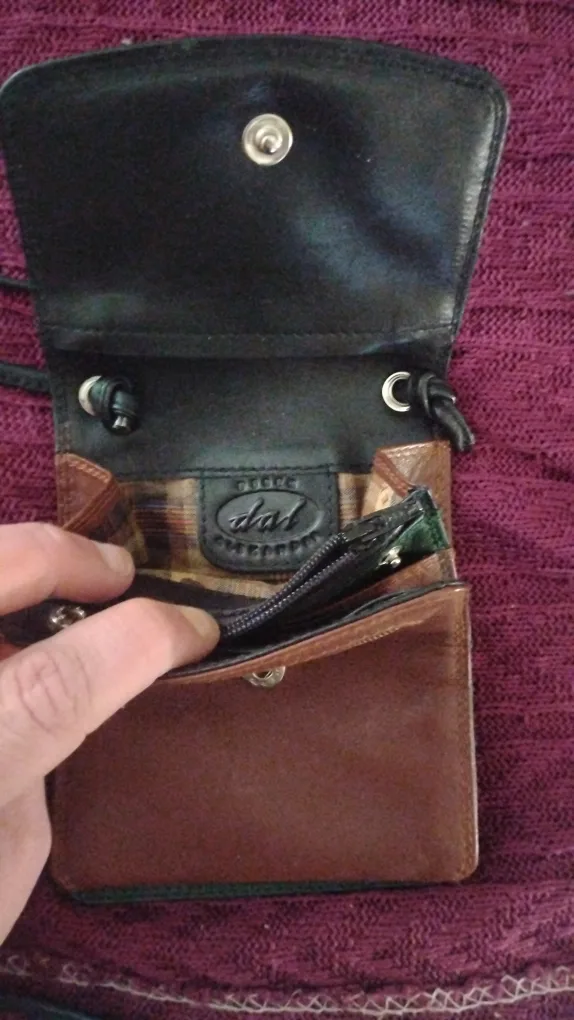 DAD Genuine Leather Crossbody Wallet image indicator(3)