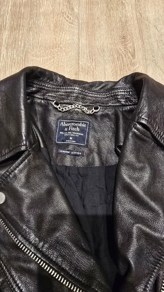 Abercrombie & Fitch Black Leather Jacket image indicator(2)