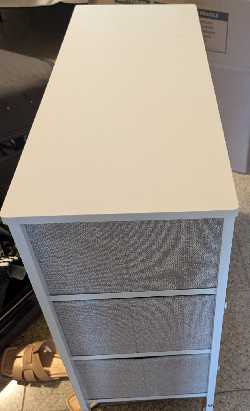 White Dresser with Grey Fabric Drawers - photo 2