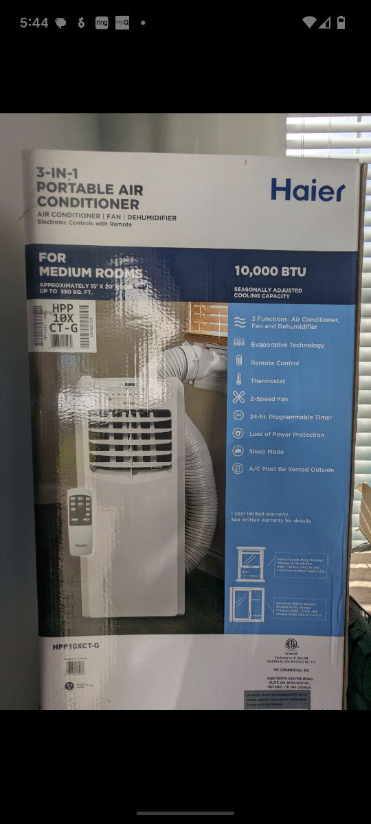 Haier 3 in 1 Portable Air conditioner 10000 BTU brand new - photo 2
