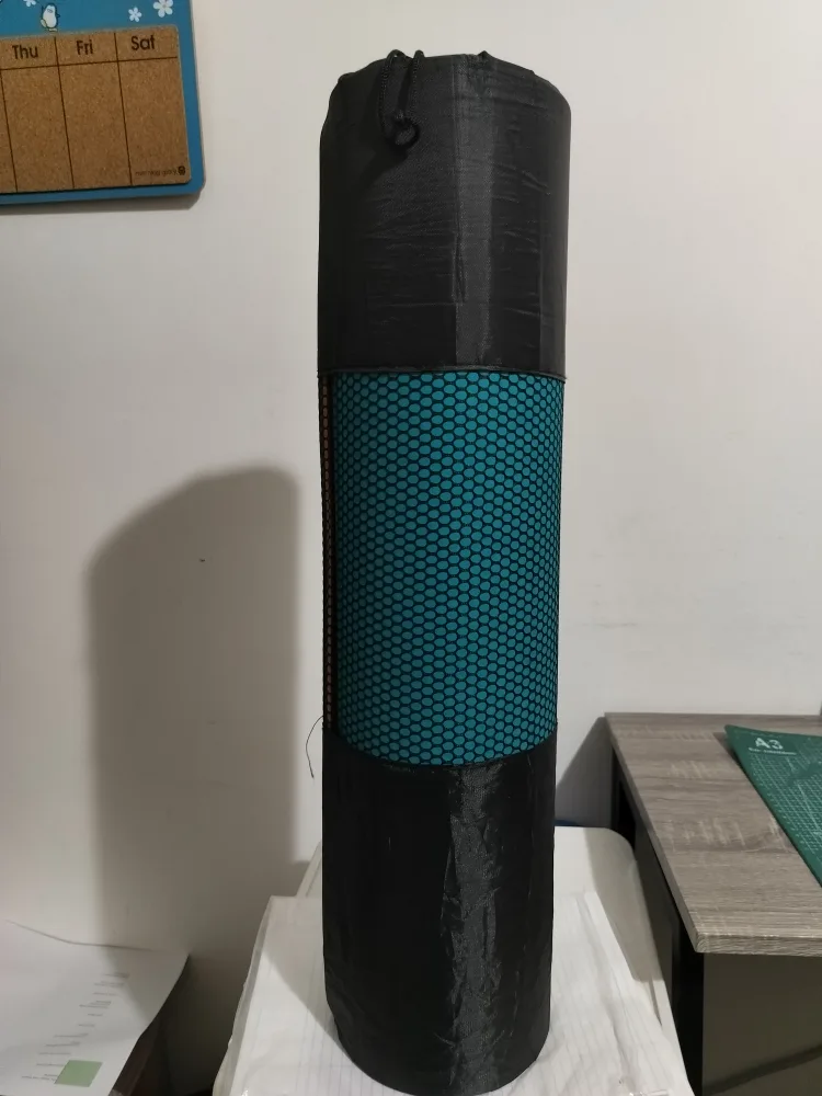 Turquoise and Orange Yoga Mat with carry-on bag image indicator(2)