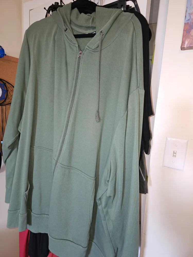 George 5XL Olive Green Zip-Up Hoodie thumbnail