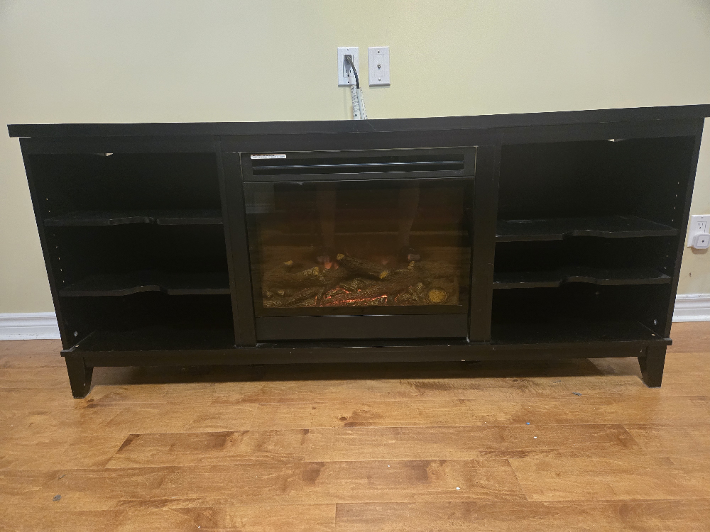 Black TV Stand with Fireplace - photo 3