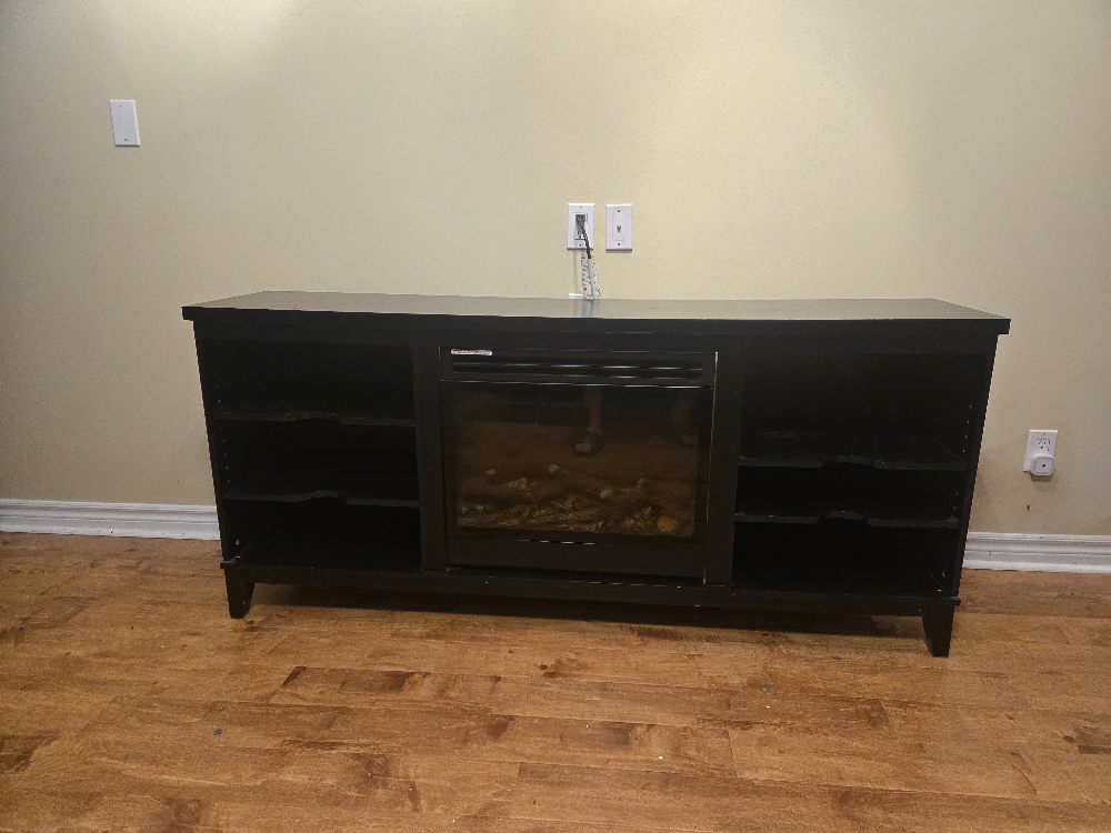 Black TV Stand with Fireplace - photo 5