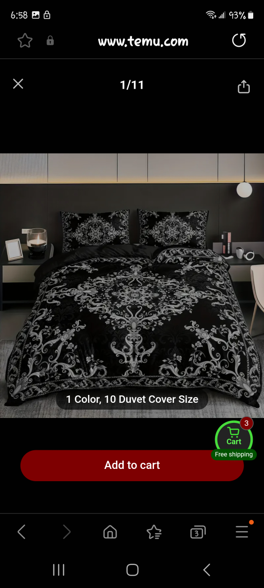 Black and White Floral Duvet Cover Set