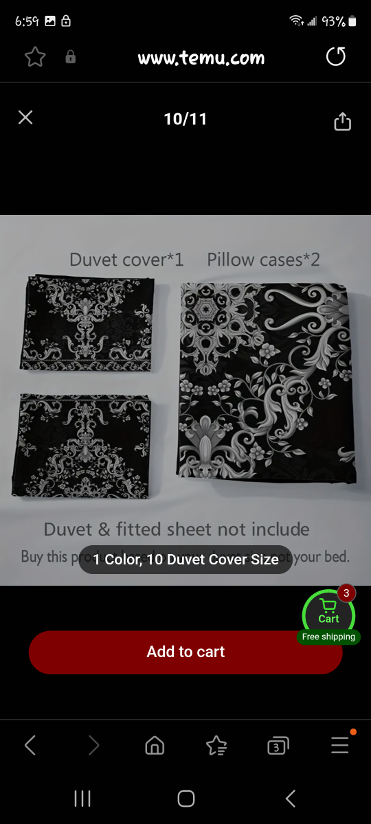 Black and White Floral Duvet Cover Set - photo 2
