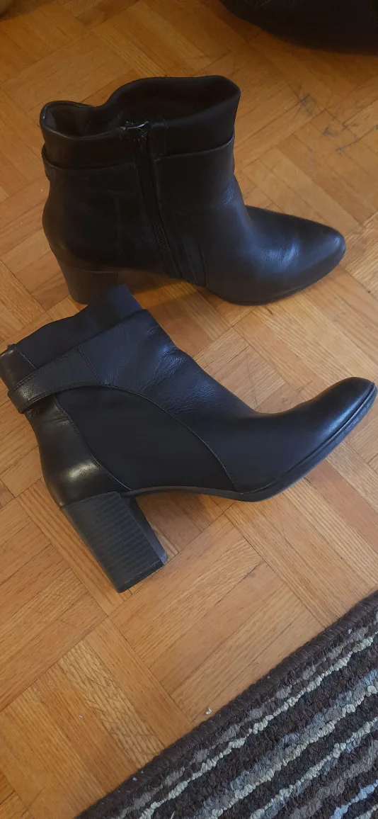 Clarks Black Leather Ankle Boots