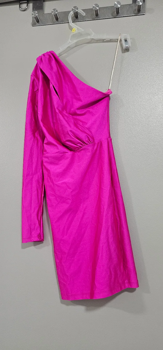 Hot Pink One-Shoulder Dress image indicator(5)