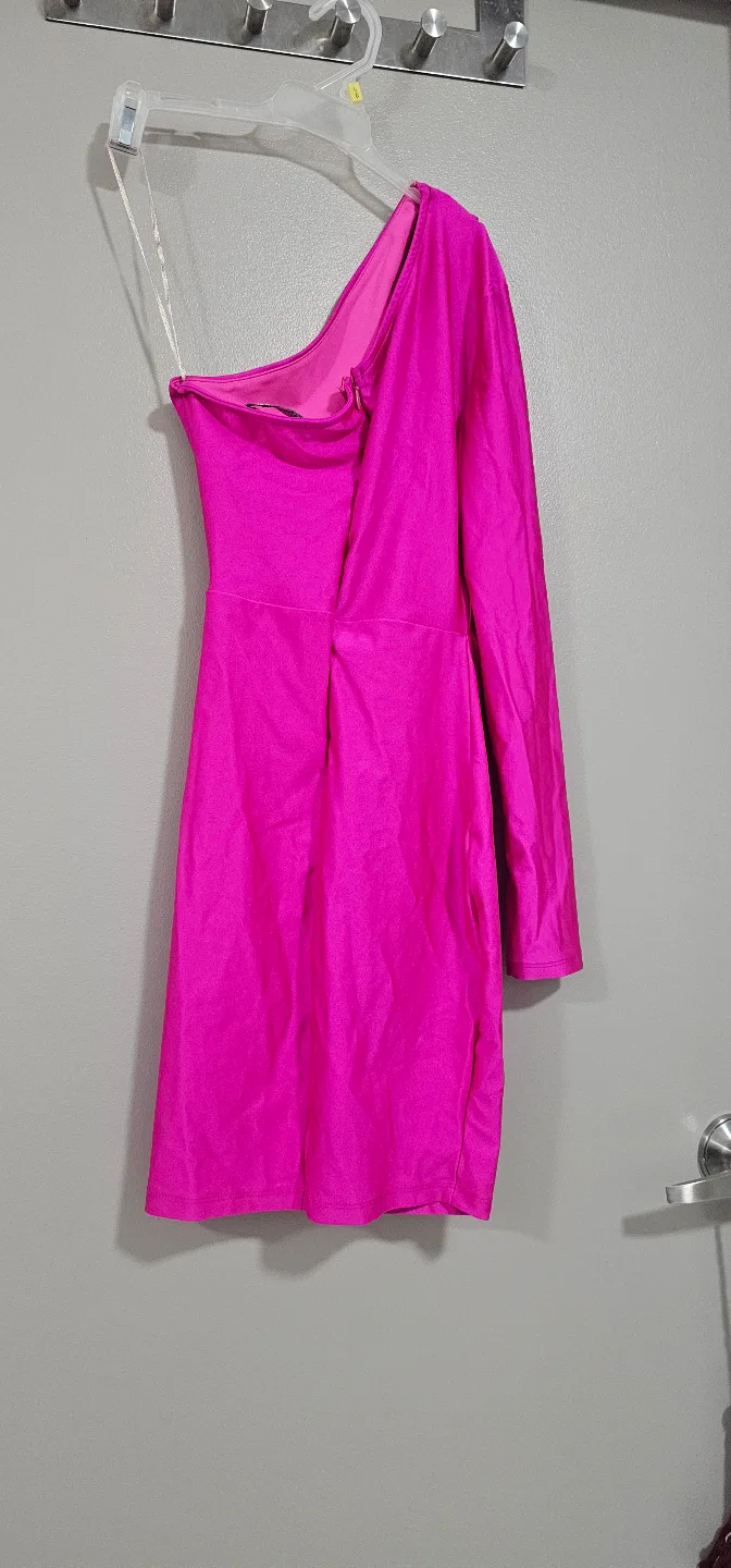 Hot Pink One-Shoulder Dress image indicator(6)
