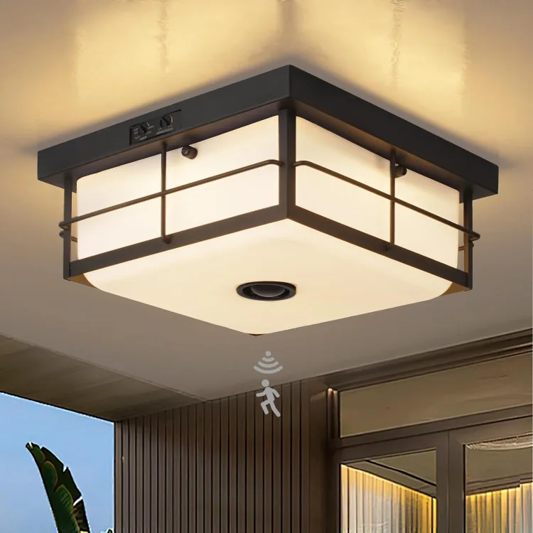 Outdoor LED Ceiling Light Fixture with Motion Sensor BNIB thumbnail