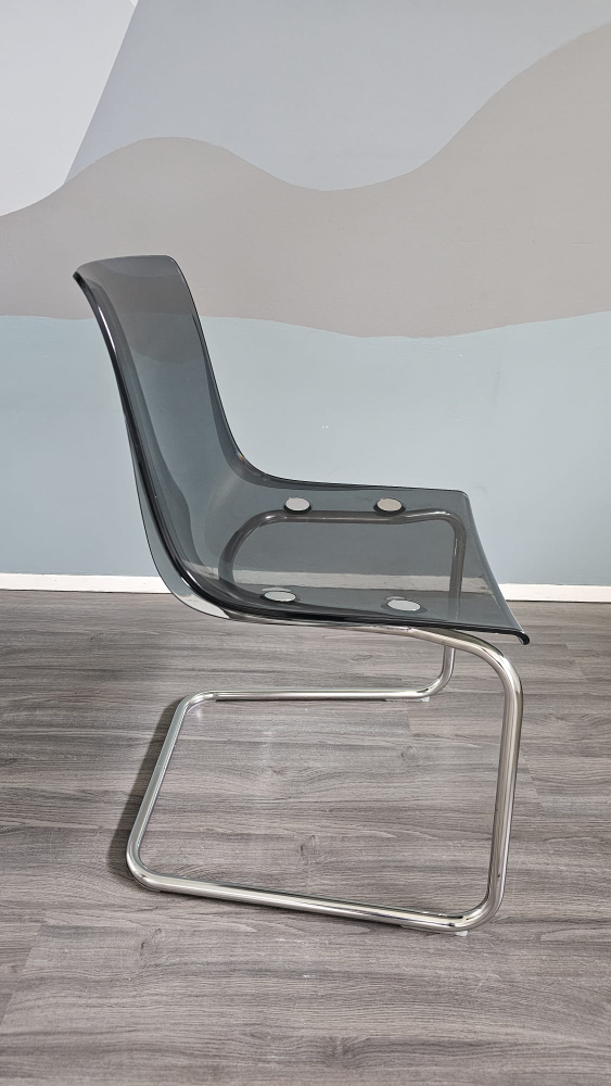 Smoke Grey Acrylic Dining Chair IKEA Tobias
