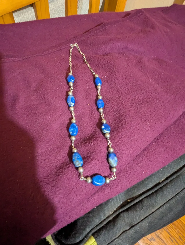 24" 835 silver and blue lapis necklace thumbnail