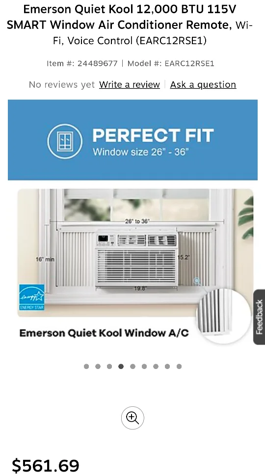 10,000 BTU Emerson Quiet Kool Window Air Conditioner image indicator(7)
