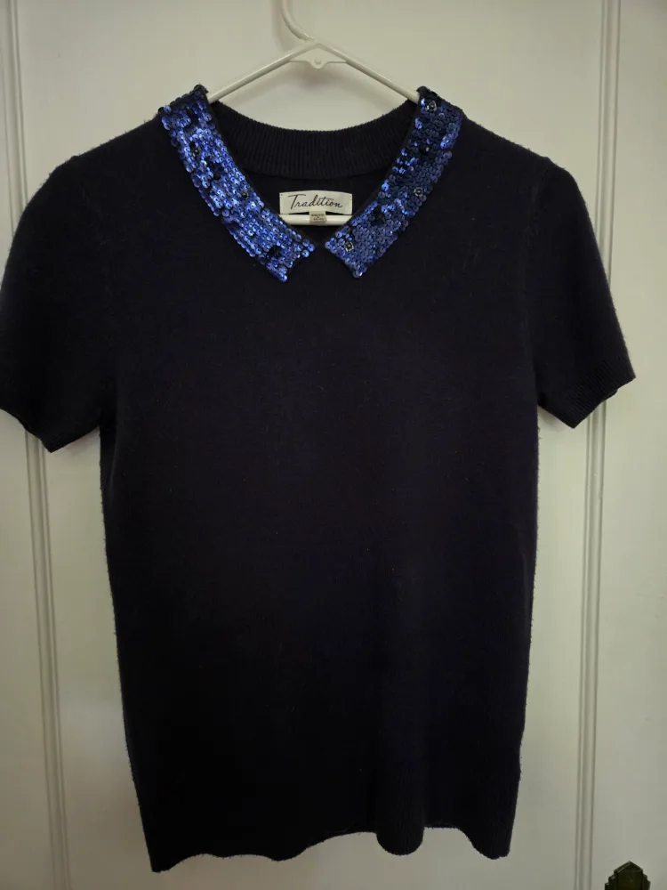 Tradition Sequin Collar Sweater thumbnail