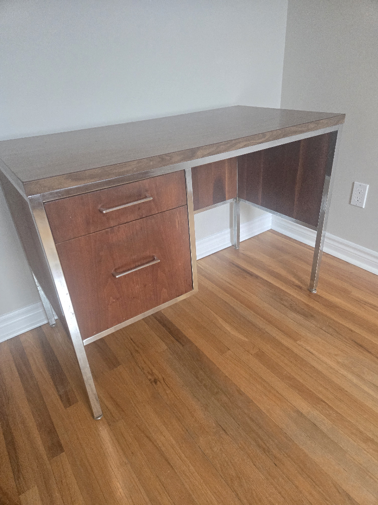 Vintage Desk with Chrome Accents - photo 3