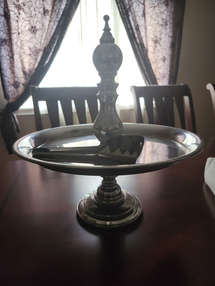 Vintage Silver Tray with Tongs - photo 2