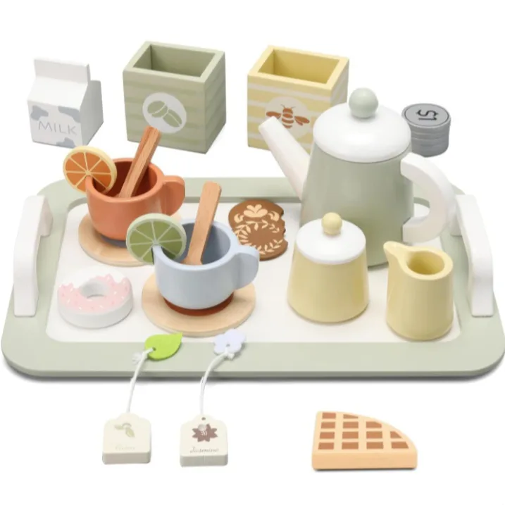 NEW!   Wooden Tea Set Toy for Kids image indicator(9)