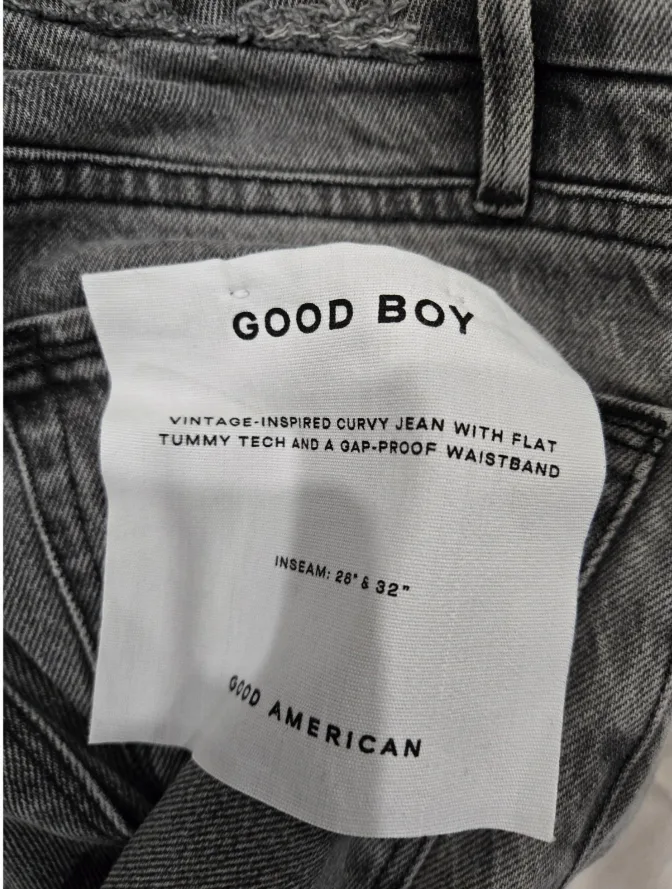 BNWTT Good American Good Boy Straight Legs Jeans Size 23-24 image indicator(6)