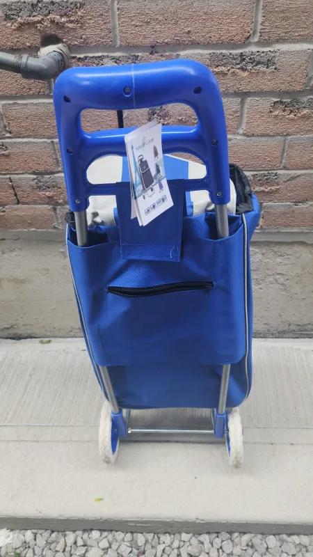 Blue Shopping Cart with Wheels thumbnail
