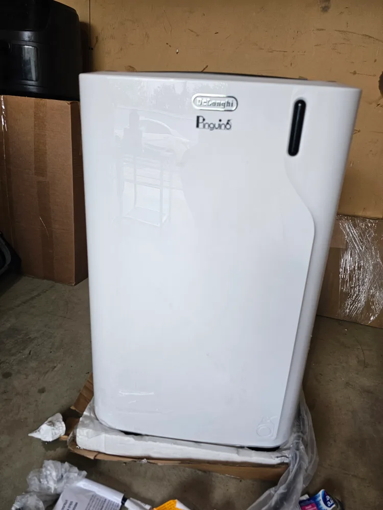 White DeLonghi Penguin Portable Air Conditioner thumbnail