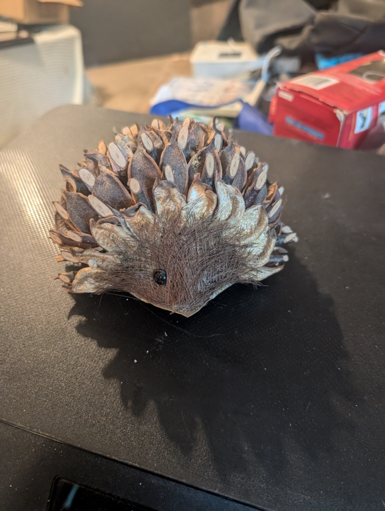 handcrafted Wooden hedghog