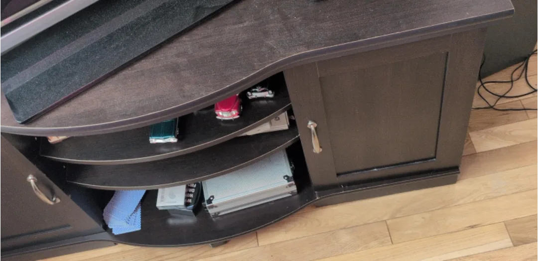 Wooden TV Stand with Storage image indicator(2)