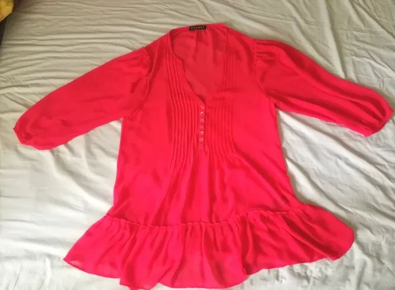 Hot Pink Sheer Blouse with Camisole image indicator(6)