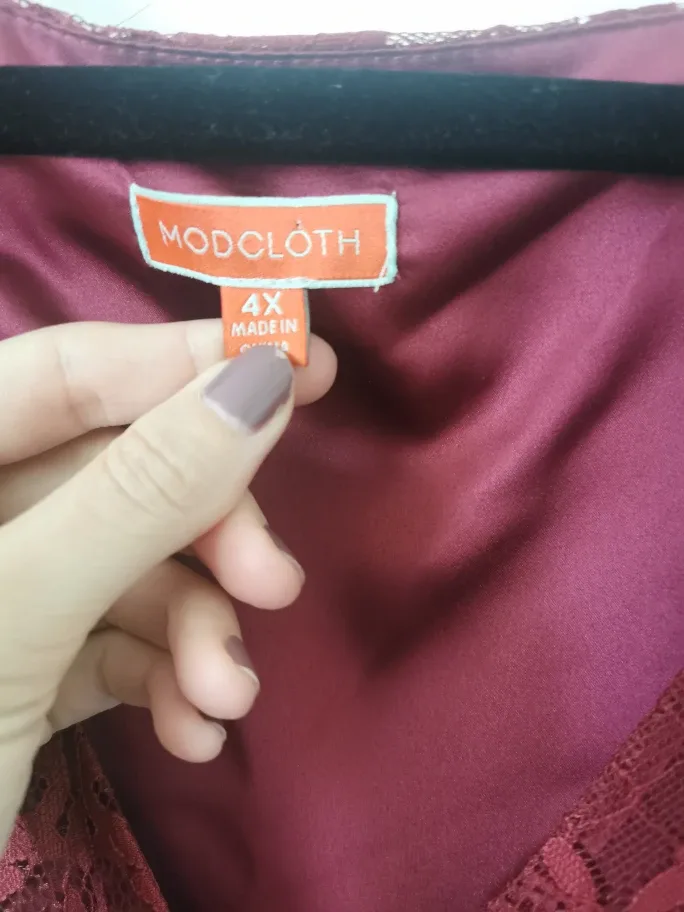 ModCloth Burgundy Lace Top - Size 4X image indicator(4)