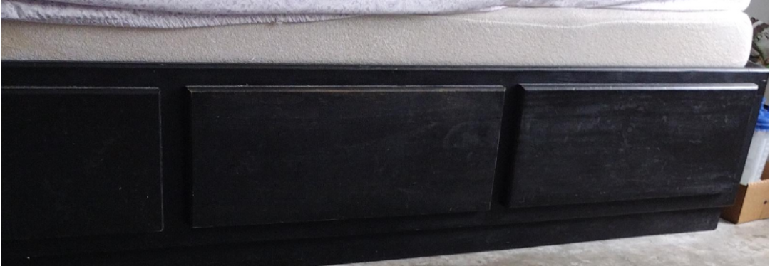 Black Captains Bed with 3 Drawers