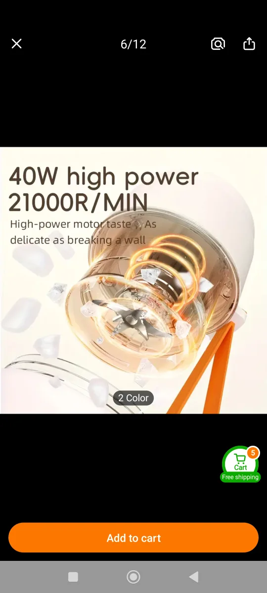 New USB Portable Electric Juice Cup Blender(green) with box image indicator(6)