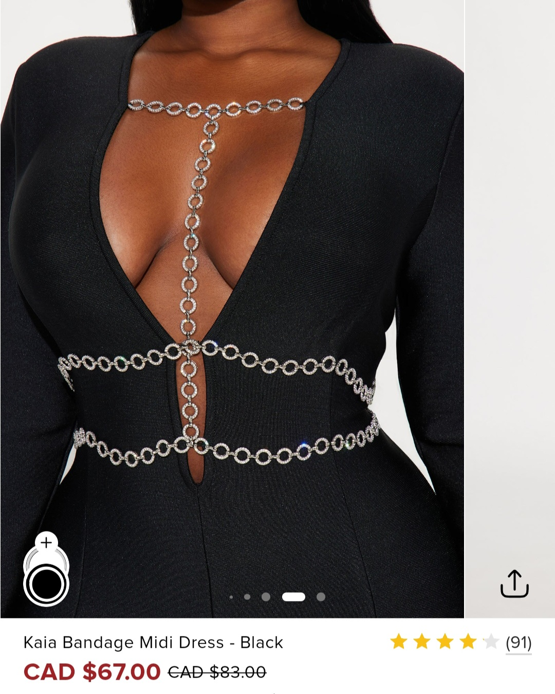 Fashion Nova Kaia Bandage Midi Dress - Black - photo 5