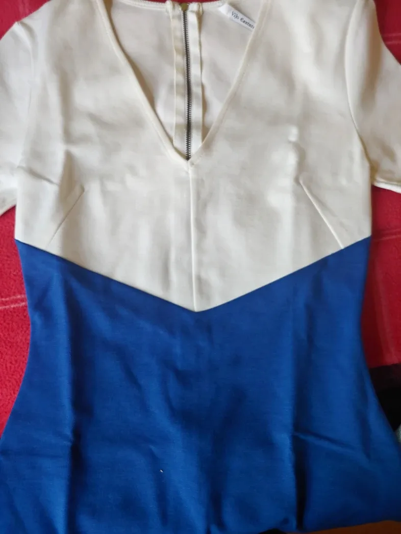 New Vijo Couture Blue & White Dress image indicator(7)