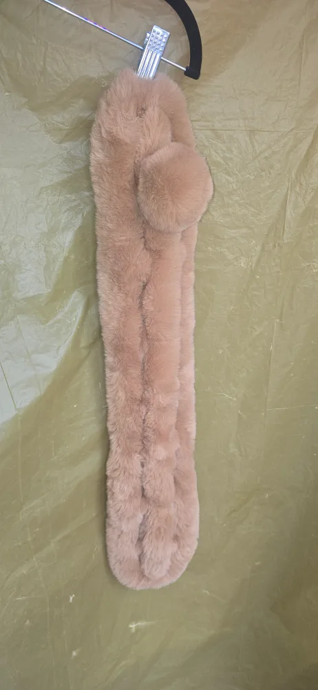 Faux Fur Scarf - Beige thumbnail