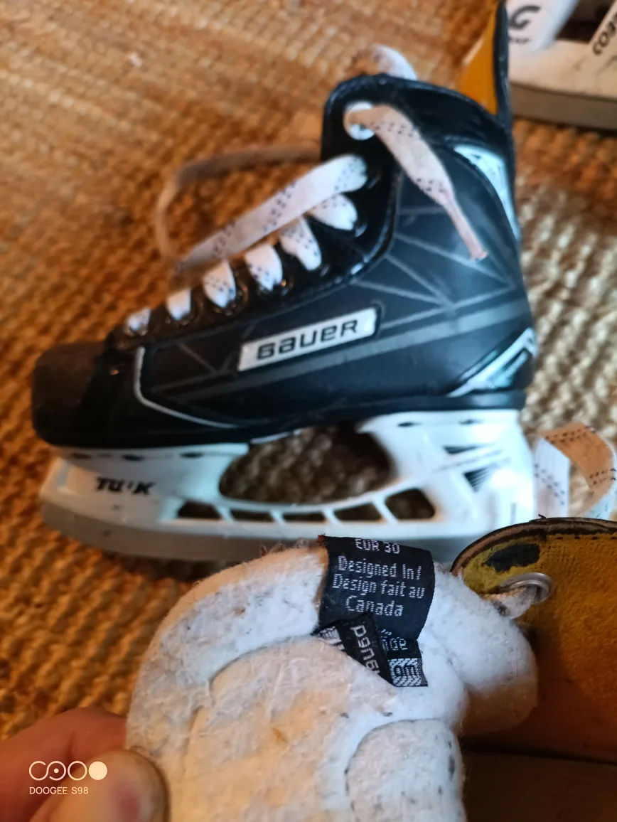 All Hockey Gear Lot –6 Skates + Helmet + Glove + 3 Sticks image indicator(9)