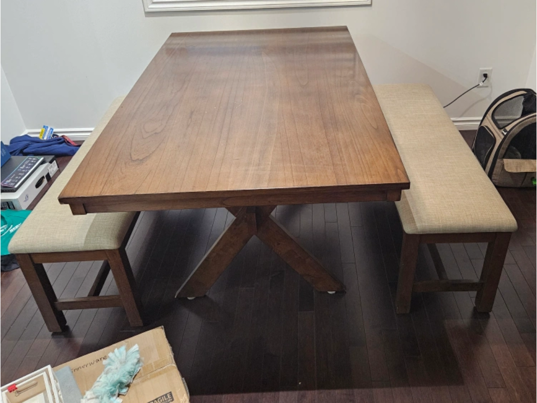 Dining Table with Benches 64×38" - photo 4