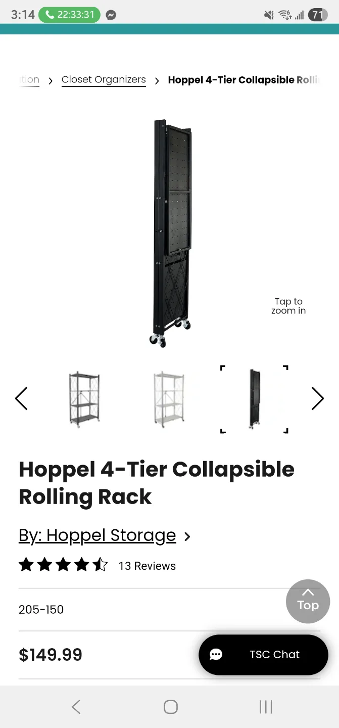 Hoppel 4-Tier Collapsible Rolling Rack $40 each image indicator(2)