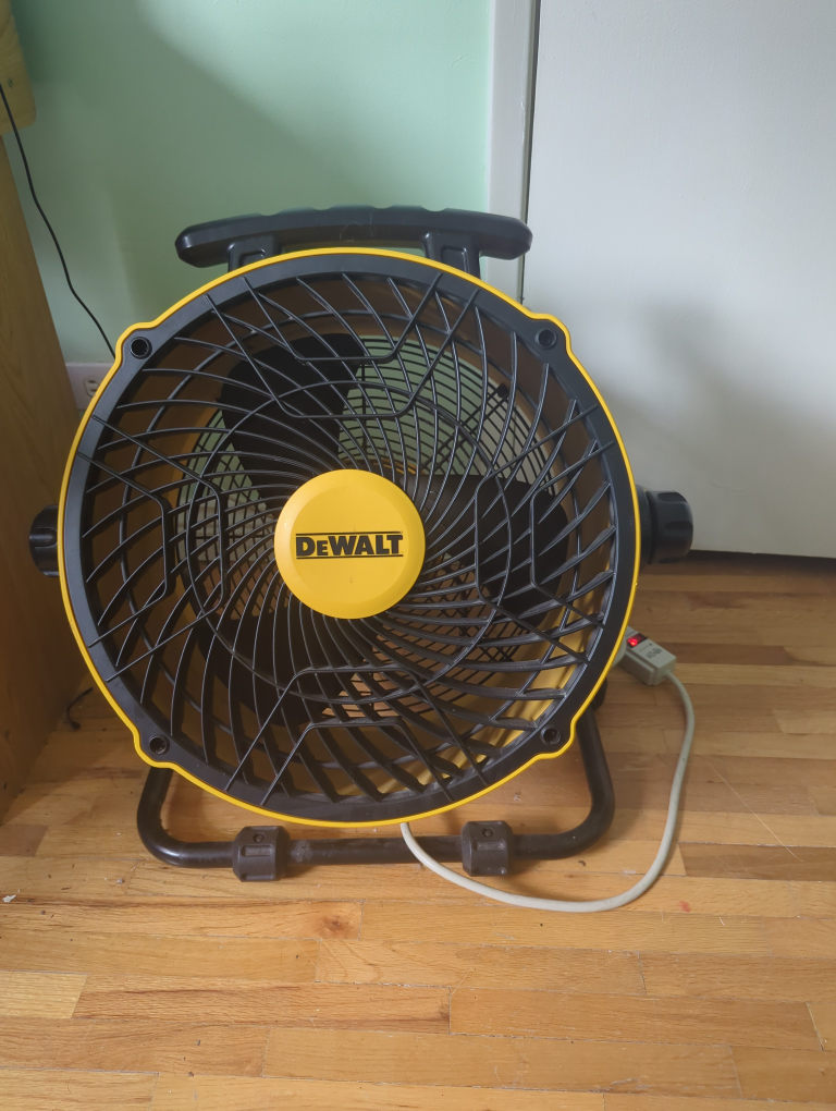 Yellow and Black DeWALT Fan
