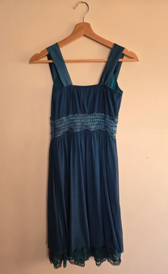 Teal Dress with Lace Details image indicator(2)