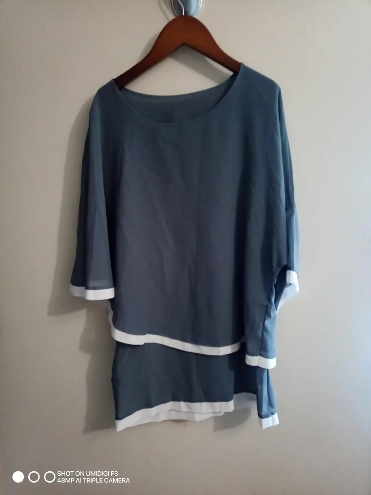 Blue & White Layered Top thumbnail